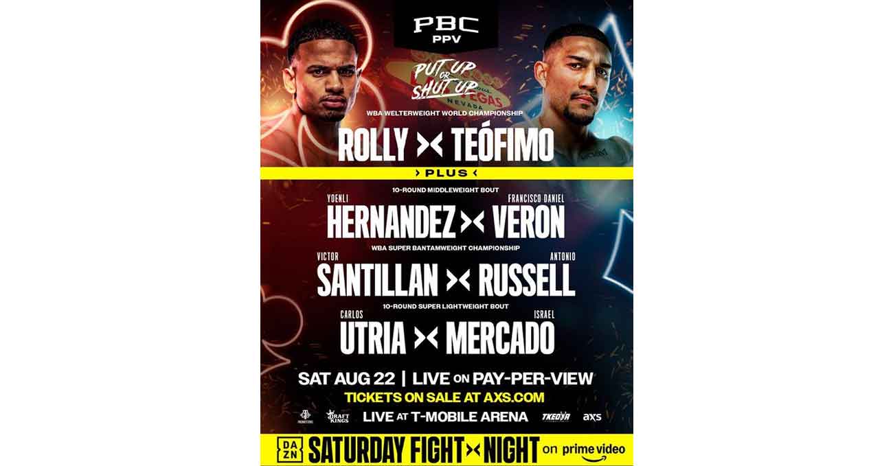 Rolando Romero vs Teofimo Lopez full fight video poster 2026-08-22