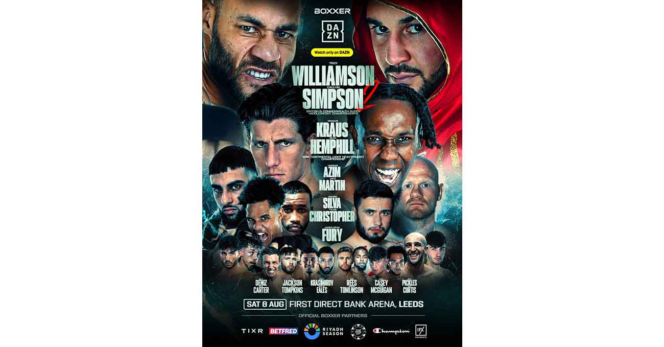 Troy Williamson vs Callum Simpson 2 full fight video poster 2026-08-08